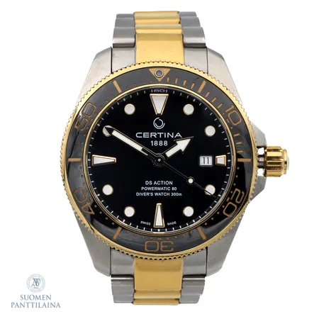 Teräsrannekello, Certina DS Action, automaatti, ref. C032.607.22.051.00, rungon Ø 43mm, jatkopalat, takuukortti ja laatikko