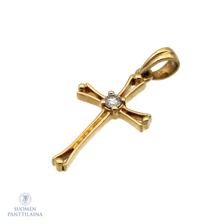 Timanttiristiriipus 1xn.0.04ct, korkeus 23mm, 585,  Paino: 0,9 g