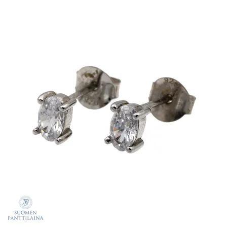 Kivikorvakorut, korkeus 6mm, 925br,  Paino: 1,3 g