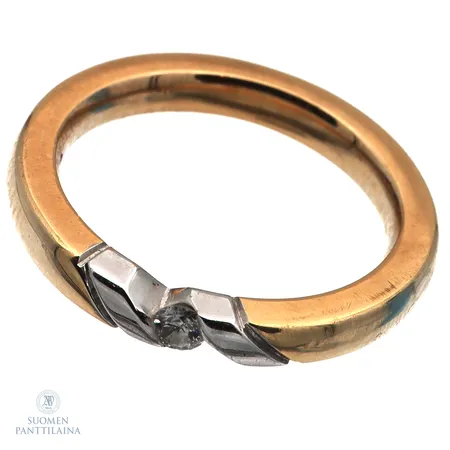 Timanttisormus 1xn.0.08ct, koko 18, 585,  Paino: 6,5 g