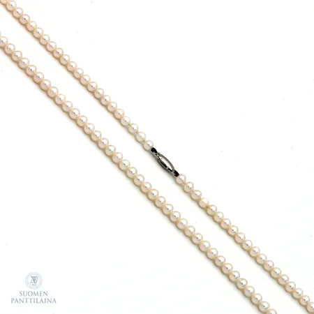 Helmikaulanauha hopealukolla, pituus 45cm, 925br,  Paino: 12,7 g