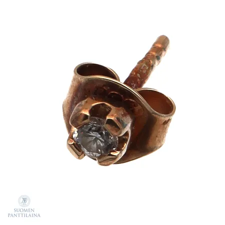 Timanttikorvakoru 1xn.0.04ct, korkeus 3mm, 585,  Paino: 0,4 g