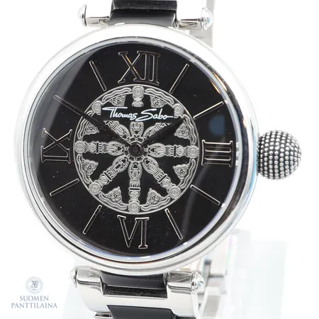 Teräsrannekello Thomas Sabo, Quartz, WA0298, rungon Ø38mm, teräsrannekkeen pituus 170mm, patteri loppunut, laatikko