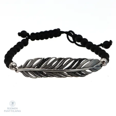 Rannekoru, Thomas Sabo, Sulka, Love Bridge, obsidian ja hopeaa, pituus muutettavissa, 925br,  Paino: 10,5 g