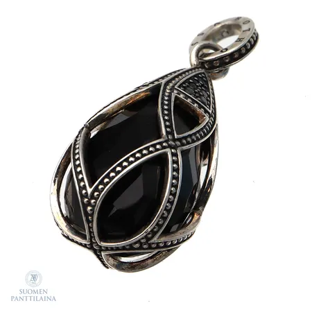 Onyx-riipus, Thomas Sabo, PE682, korkeus 40mm, 925br,  Paino: 10,6 g