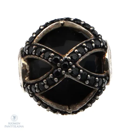 Onyx-riipus, Thomas Sabo, Karma Bead Black Maharani K0131, korkeus 12mm, 925br,  Paino: 2,2 g