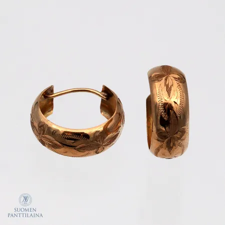 Kuvioidut korvarenkaat, Ø 15mm, leveys 6,5mm, 585,  Paino: 1,6 g