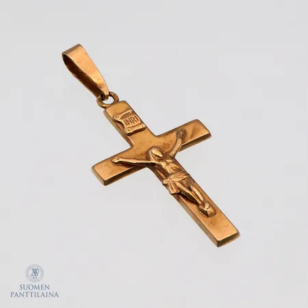 Ristiriipus, korkeus 45mm, riipuslenkki vääntynyt, 585,  Paino: 2 g