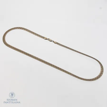 Litistetty-kaulaketju, pituus 50cm, leveys 6mm, valmistettu Italiassa, 925,  Paino: 15,6 g