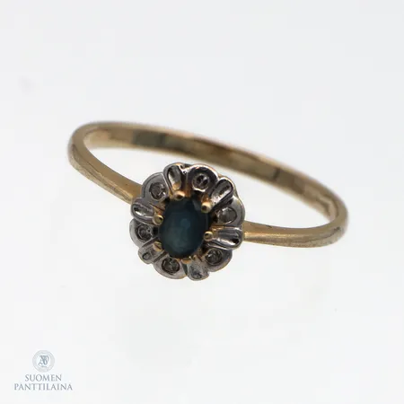 Diana-sormus timanteilla 6xn.0.005ct, koko 17½, 585br,  Paino: 1,5 g