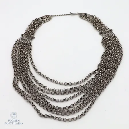 Kaulakoru Kalevala Koru, Hämäläinen Juhlakääty, pituus 50cm, vuodelta 1979, 925,  Paino: 103,9 g