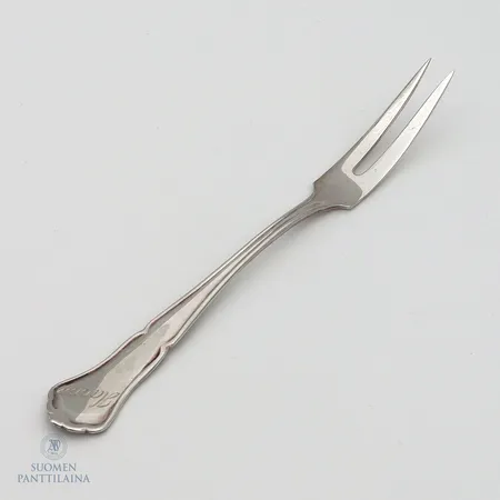 Leikkelehaarukka, Chippendale, kaiverrettu, pituus 150mm, 830,  Paino: 21,3 g