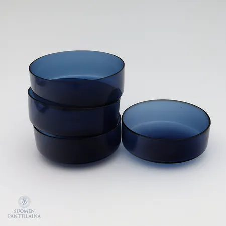 Jälkiruokakulho, i-307, Iittala, design Timo Sarpaneva, korkeus 40mm, sininen