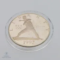Hopeadollari, Yhdysvallat, Barcelonan kesäolympialaiset 1992, 900,  Paino: 26,7 g