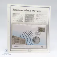 Juhlaraha, Eduskuntauudistus 100 vuotta, 2006, nimellisarvo 10 euroa, 925, Paino: 25,5 g