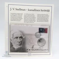 Juhlaraha, J.V. Snellman, 2006, nimellisarvo 10 euroa, 925, Paino: 25,5 g