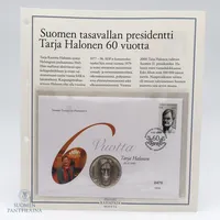 Hopeamitali, Tarja Halonen, 2003, 925, Paino: 39,3 g