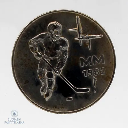 Juhlaraha, Jääkiekon MM-1982, nimellisarvo 50mk, 500,   Paino: 22,9 g