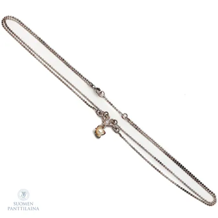Helmikaulakoru, Kalevala Koru, pituus 43-46cm, 925br,  Paino: 7,7 g