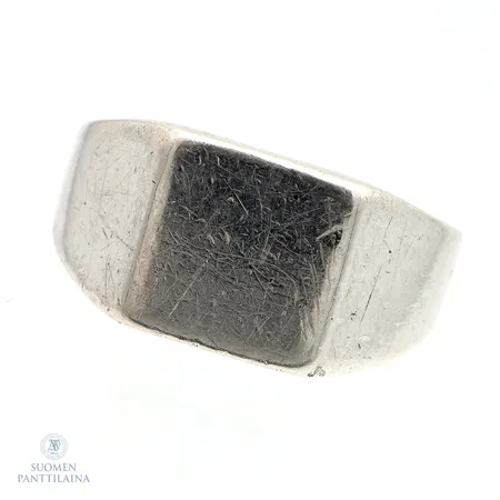 Kantasormus, koko 22, käytön jälkiä, 925, Paino: 9,7 g