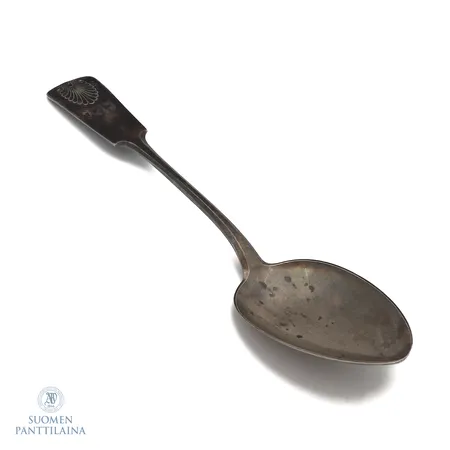 Tarjoilulusikka, Musla, pituus 265mm, kaiverrettu, 813, Paino: 84,2 g