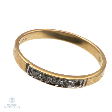 Viallinen timanttisormus 4xn.0,005ct, koko 17½, 585,  Paino: 1,7 g