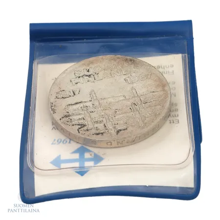Juhlaraha, Suomen itsenäisyyden kunniaksi 1917-1967, nimellisarvo 10mk, 900,   Paino: 23,9 g
