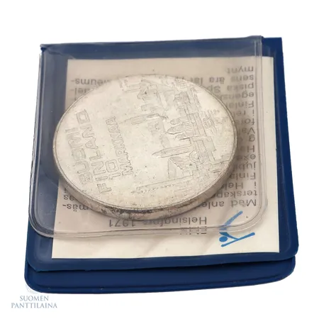 Juhlaraha, EMX Helsinki 1971, nimellisarvo 10mk, 500,   Paino: 24,1 g