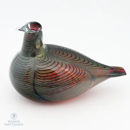 Lasilintu, Iittala, Fasaani, Nuutajärvi, signeeraus Oiva Toikka, korkeus150mm, pituus 210mm , 