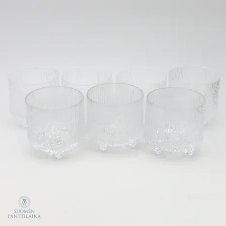 Seitsemän juomalasia, Ultima Thule, Iittala, korkeus 70mm, 