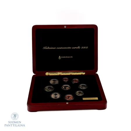 Rahasarja Kultainen vastaanotto eurolle 2002, numeroitu 3934/8000, muistomitali 900,  Paino: 8,6 g