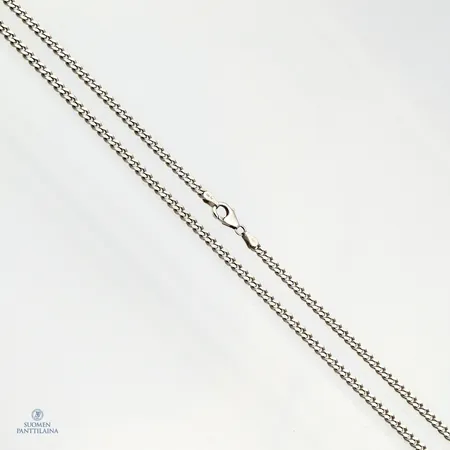 Panssarikaulaketju, pieniä käytön jälkiä, pituus 50,5cm ja leveys 3mm, 925,  Paino: 13,5 g