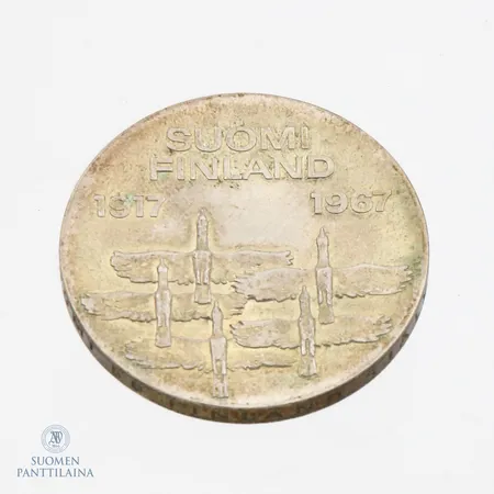 Juhlaraha, 10 markkaa, Itsenäinen Suomi 50 vuotta 1917 -1967, Suomi, 900, Paino: 24 g