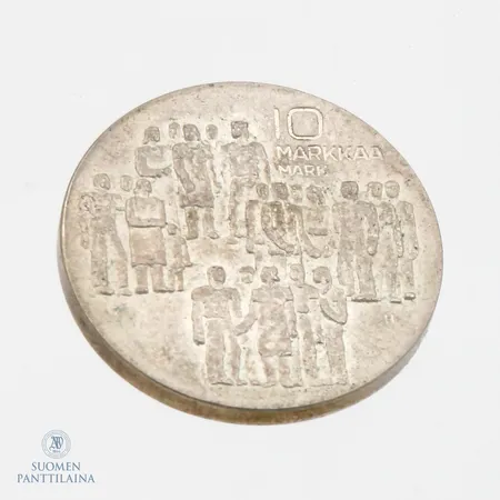 Juhlaraha, 10 markkaa, Itsenäinen Suomi 60 vuotta, 500, Paino: 21,2 g