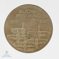 Juhlaraha, Suomen itsenäisyyden kunniaksi 1917-1967, nimellisarvo 10mk, 900,  Paino: 24 g