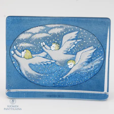 Lasikortti, Iittala, Sinessä taivaan keinuen, Heljä Liukko-Sundström, 145x115mm, 