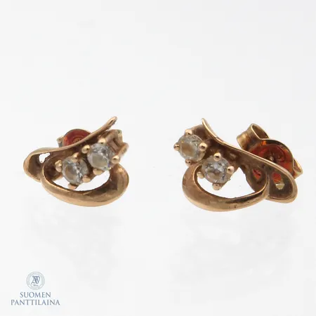 Kivikorvakorut, korkeus 10mm, leveys 7mm, 585br,  Paino: 1,2 g