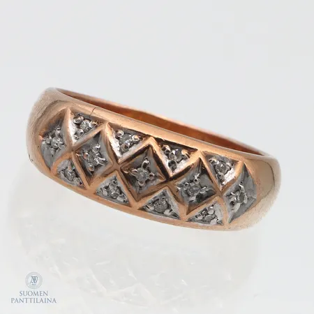 Timanttisormus 13xn.0.005ct, koko 15¾, 585,  Paino: 2,4 g
