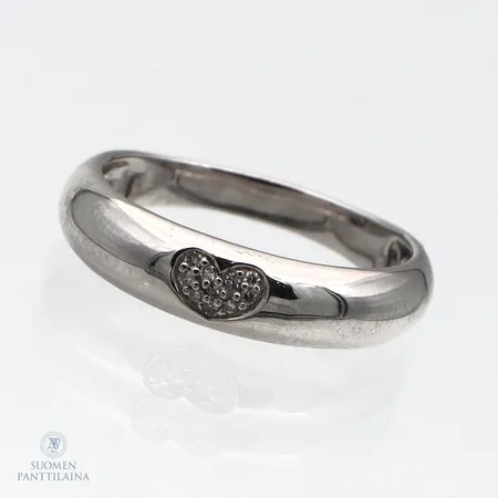 Timanttisormus 10xn.0.005ct, koko 16, 585 valkokulta,  Paino: 2,7 g