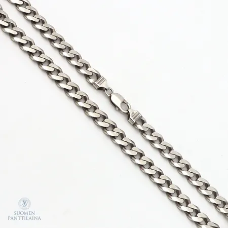 Panssarikaulaketju, leveys 11,2mm, pituus 50,5cm pieniä käytön jälkiä, 925,  Paino: 95,2 g