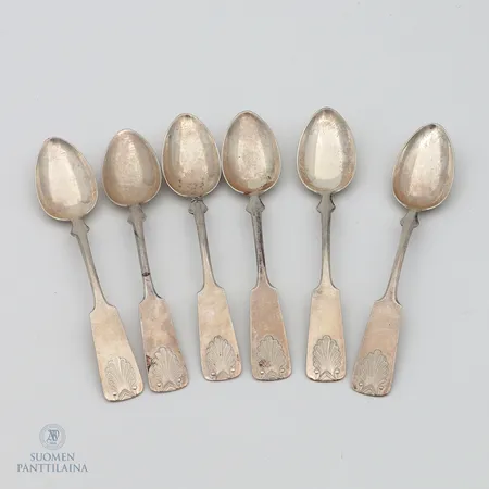 Kuusi kahvilusikkaa, Musla, pituus 115mm, 813,  Paino: 51 g