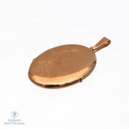 Medaljonki, korkeus 40mm, leveys 20mm, kaiverrettu, 585,   Paino: 4,1 g