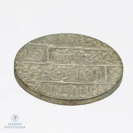 Juhlaraha, J.K Paasikivi 1970, nimellisarvo 10mk, 500,  Paino: 22,4 g