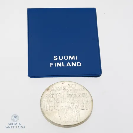 Juhlaraha, Itsenäinen Suomi 60 vuotta, nimellisarvo 10mk, 1917-1977, 500, Paino: 21,7 g