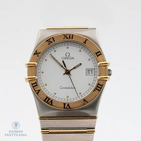 Miesten teräsrannekello Omega Constellation, quartz, taulun Ø 33mm, hihna viallinen.