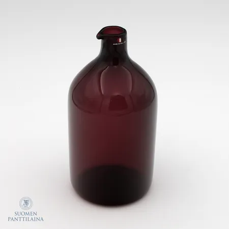 Taidelasi, "lintupullo" Iittala, signeeraus T.S (Timo Sarpaneva), korkeus 193mm, vari lila.