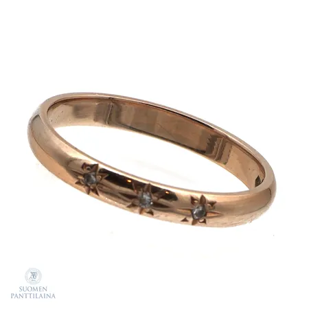 Timanttisormus 3xn.0.005ct, koko 18, 585,  Paino: 2,6 g