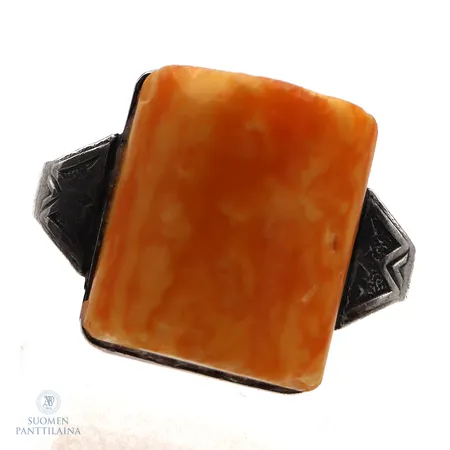 Kivisormus, koko 17, 875br hopea,  Paino: 4,5 g