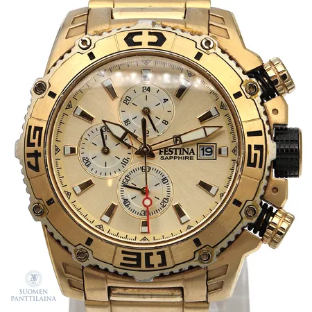 Teräsrannekello Festina F20492, quartz, pieniä käytön jälkiä,  rungon Ø50mm, teräsrannekkeen pituus 205mm, 