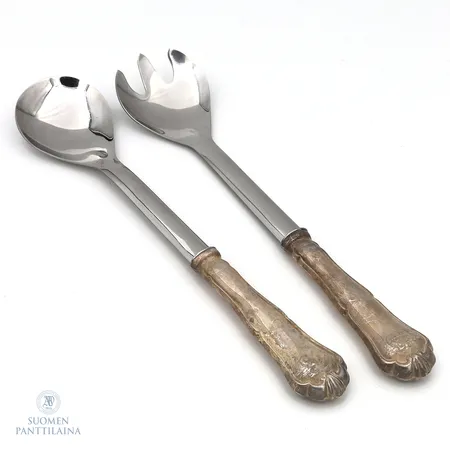 Salaatti-ottimet, Chippendale, kaiverrettu, pituus 229-232mm, 830br Paino: 155,9 g